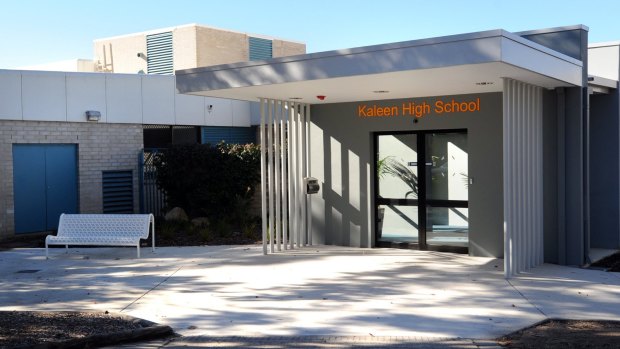 Kaleen High School was evacuated on Thursday after a fire started in a toilet block.