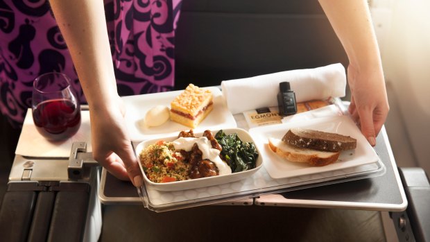 The food is excellent in Premium Economy aboard Air New Zealand's Boeing 777-200ER.
