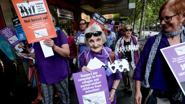 Grandmothers Against Detention of Refugee Children rally.