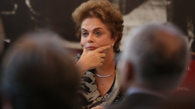 Brazilian President Dilma Rousseff  in Rio de Janeiro on Thursday before returning to Brasilia by helicopter for crisis talks.