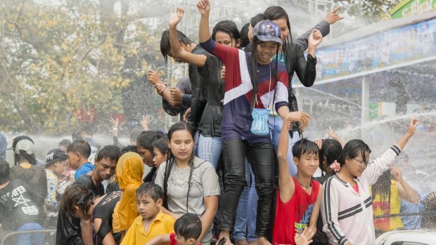 New Year in the city centre of Mandalay.