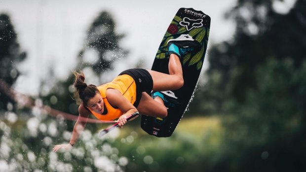 Charli Shore at the Australian Open wakeboarding event on Sunday.