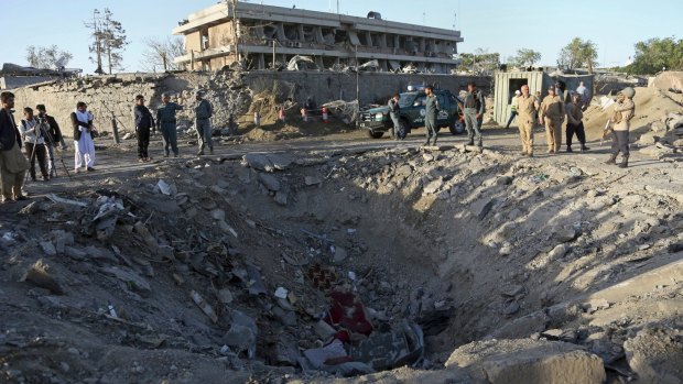 The suicide truck bomb hit the outside of the highly secure diplomatic area of Kabul, killing scores of people.