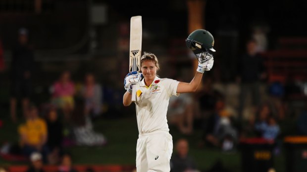 Ellyse Perry scored an unbeaten 213 for Australia in the day-night Test.