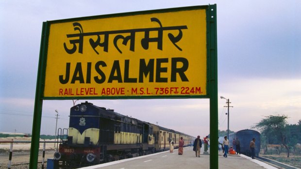 A train stops in Jaisalmer, Rajasthan, India. 