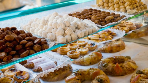 Portuguese sweets in Lisbon.