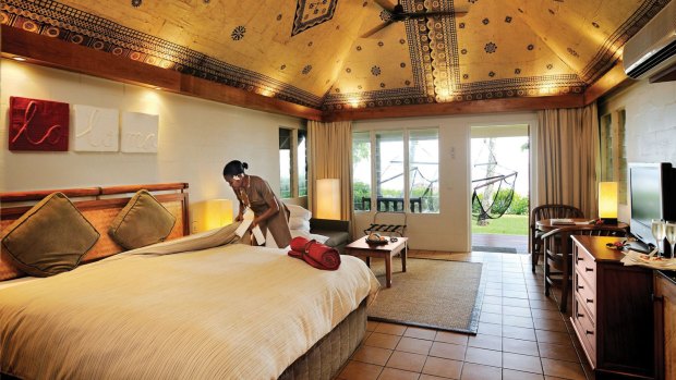 A room at Outrigger Fiji Beach Resort.