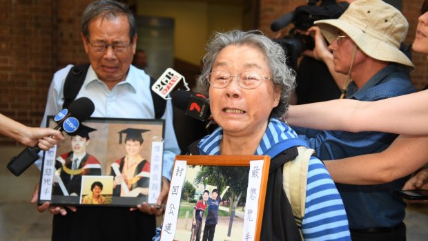 Yang Fei Lin and Feng Qing Zhu leave the Supreme Court on Thursday.