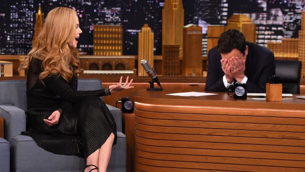 Embarrassing first date ... Nicole Kidman reveals her version of the time she met Jimmy Fallon.