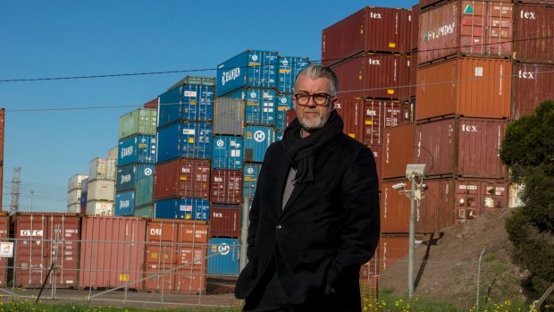 LeadWest chief Craig Rowley in front of an empty container park in Brooklyn. 