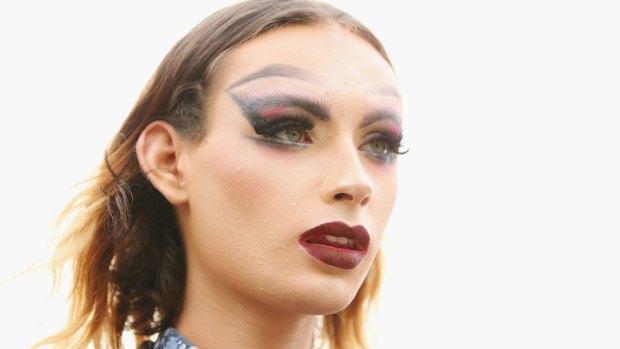 Make-up artist and model Marcel at the Melbourne Fashion Festival.