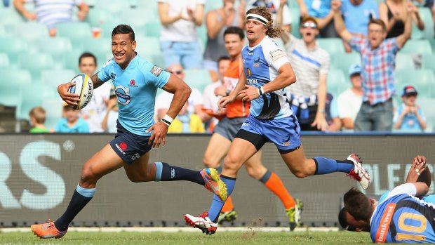 Spent Force:  Israel Folau scores a try against the Western Force.