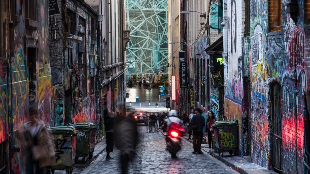 Its iconic street art makes Hosier Lane arguably Melbourne's most stylish laneway. 