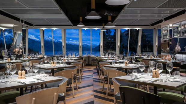 The understated design in QT Queenstown's dining areas allows you to focus on the grandeur of the views.