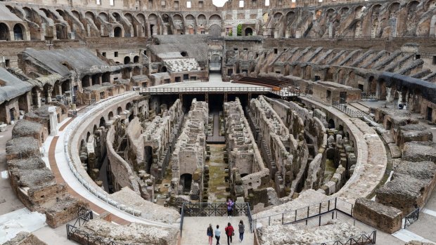 The underground passages, cages and rooms where prisoners, animals and gladiators waited to pass through trapdoors to enter the arena above their heads - itself long gone - only opened to the paying public on Friday after lengthy renovations.