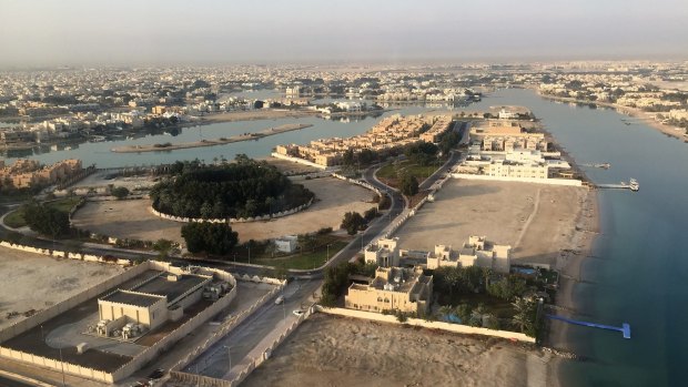 West Bay Lagoon in Doha, Qatar. A new city is being built next to it. 