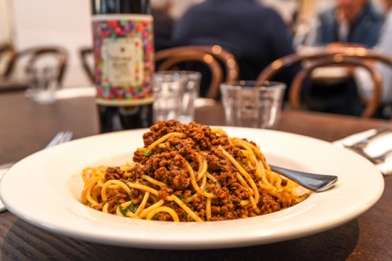 Spaghetti bolognese at The Waiters Restaurant.