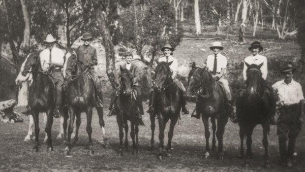 A diminutive 11-year-old Max Oldfield (third from left) on a ride at Bulls Head in the Brindabellas.