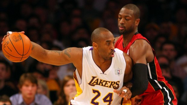 Rivals until the final siren: Dwyane Wade defends Kobe Bryant.
