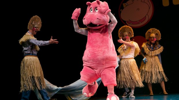 Classic children's book There's a Hippopotamus on our Roof Eating Cake! is brought to life on stage at Canberra Theatre Centre this weekend. 