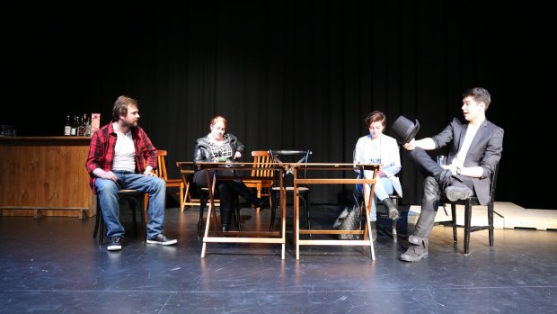 The cast of Ripping, from left, Ed (John Lombard), Bronte (Stephanie Matthews), Charlotte (Annie Roberts), Stanley (Cole Hilder).