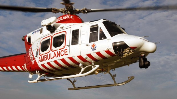 A man was airlifted to The Alfred after suffering burns from a bonfire explosion. 