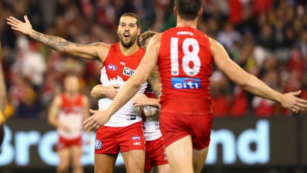 Buddy Franklin and the Swans are a popular choice for the flag.