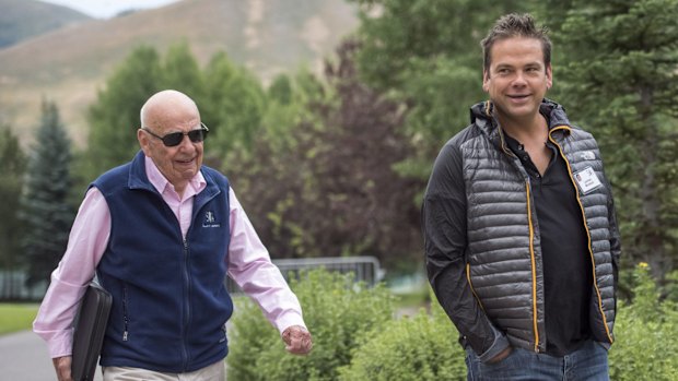 Missed out: Lachlan Murdoch with his father Rupert.