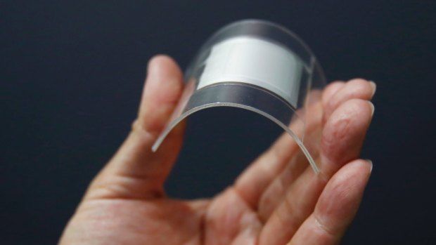 A Panasonic lithium-ion flexible battery that's just 0.55 millimeters thick.