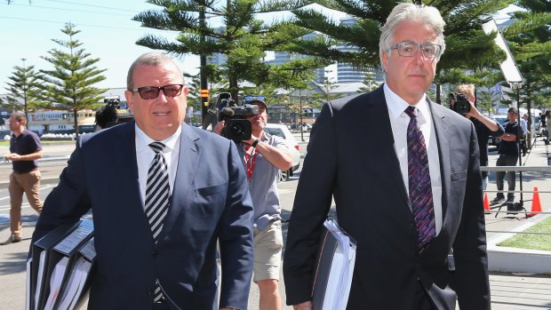 David Grace, the lawyer representing the Essendon players, arrives at AFL House on Tuesday.