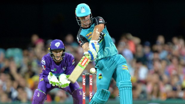 Another big innings: Chris Lynn plays a shot on Friday night.