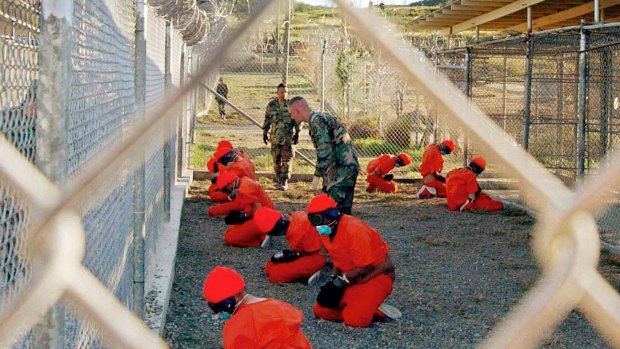 Detainees at Guantanamo Bay, where "enhanced interrogation techniques" have been used. 