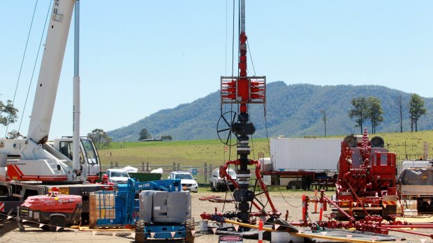 The AGL coal seam gas drilling site near Gloucester.