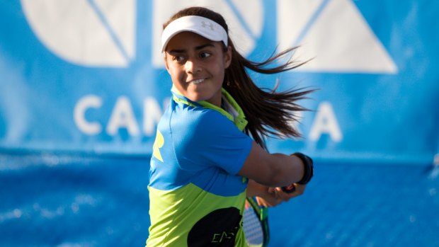 Canberra's Annerly Poulos is representing Australia for the first time in what's the 14-under equivalent of Fed Cup.