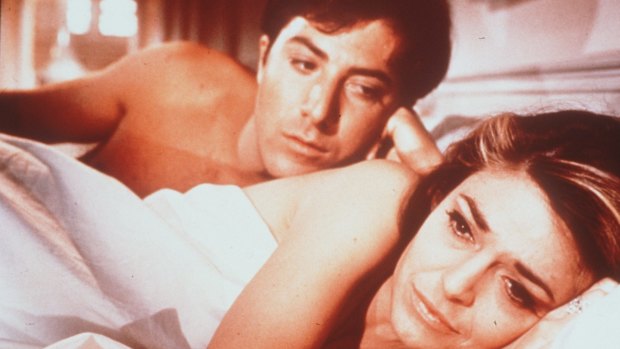 Dustin Hoffman and Anne Bancroft in <aif>The Graduate<aif>.