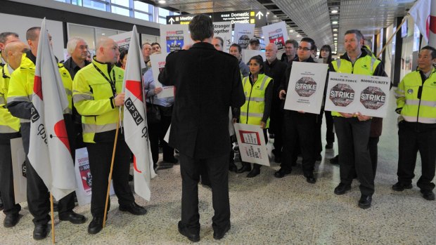 Airport workers have remained without a new employment agreement and pay rise for almost three years.