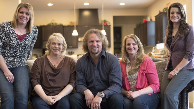 Kody Brown with his wives at his wife Christine's home in Las Vegas in 2014. The reality TV family is at the centre of Sister Wives, now heading to its seventh series.