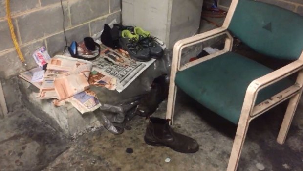 Footage obtained by the Transport Workers Union shows squalid conditions for workers at Sydney International Airport.