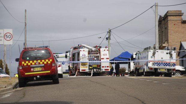 The scene of the fatal explosion in Portland, near Lithgow. 