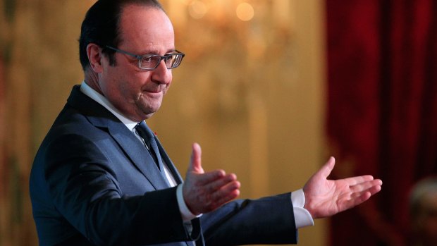 French President Francois Hollande delivers a speech to foreign ambassadors in Paris on Thursday. 