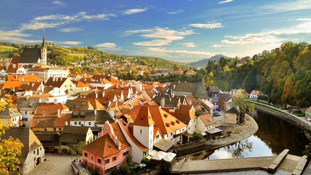 The medieval town of Cesky Krumlov in the south Bohemia region of the Czech Republic.