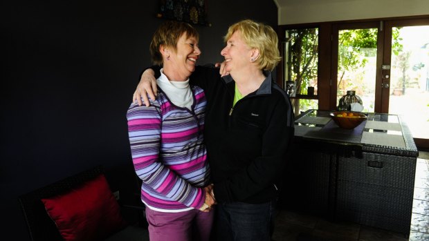 With federal parliament moving towards a possible vote on same-sex marriage, Hackett couple Veronica Wensing and Krishna Sadhana are excited but wary.