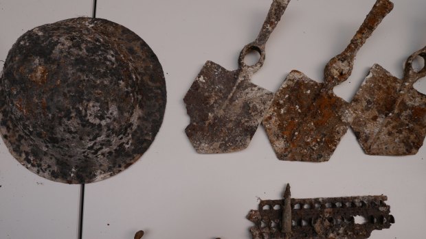 Items recovered during excavation at the Australian National Memorial, Villers Bretonneux.