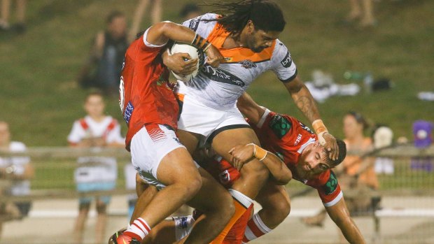 Jamal Idris in action against the Dragons in February.