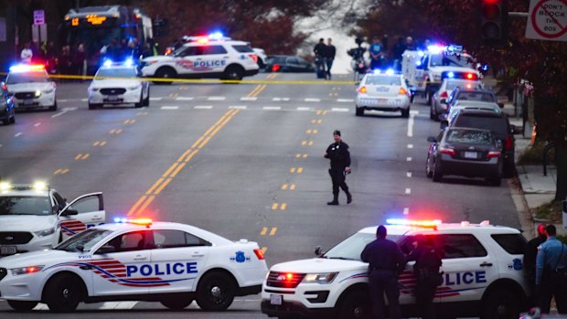 Fake news can kill. Police secure the scene near Comet Ping Pong in Washington.