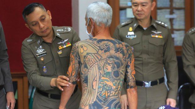The 72-year-old fugitive who was recognized when images of his full-body tattoos were circulated online. 