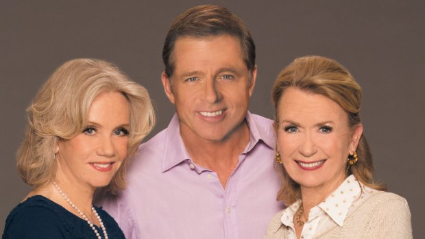 Hayley Mills, actor Maxwell Caulfield and husband of Juliet Mills, right.
