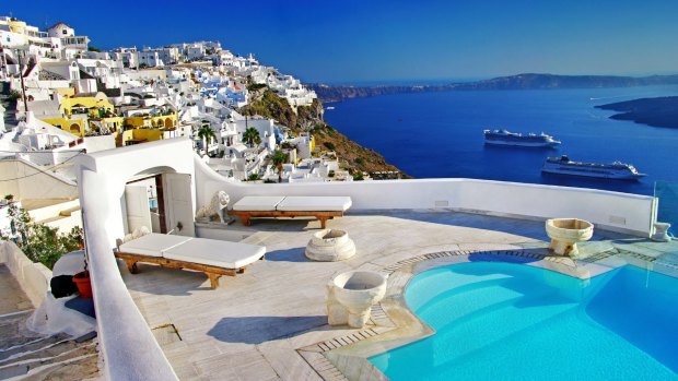 The island of Santorini, Greece. Greece will allow tourists from 29 countries to visit from June 15.