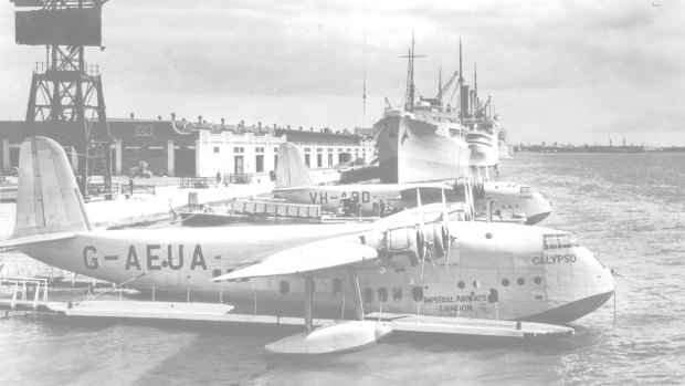 One of the flying boats that pioneered the post World War II route from Southampton to Rose Bay, Sydney. 