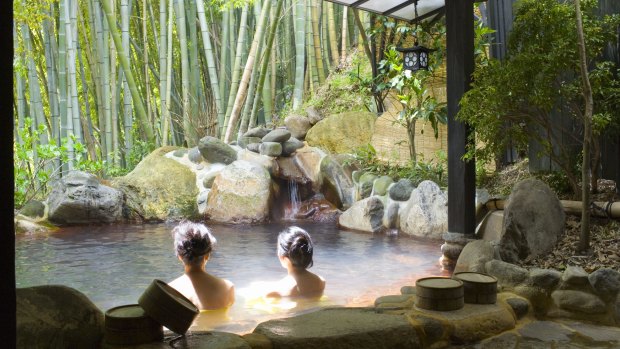 The Japanese experience: A tradtional onsen hot spring resort in Japan.